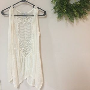 Cute cream lace vest